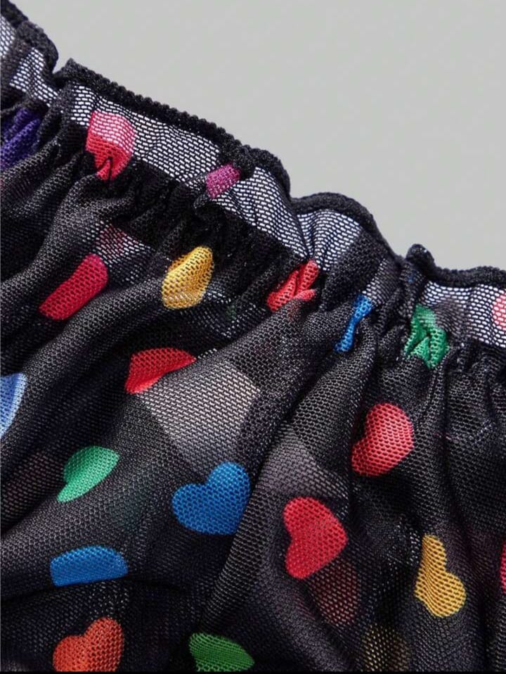 Confetti Heart Mesh Brief